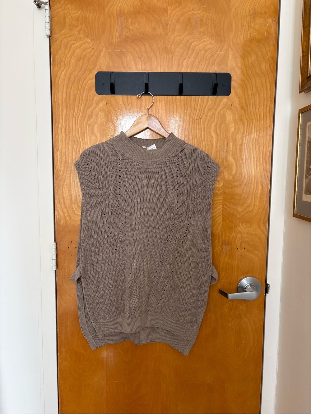 Women’s Brown Knit Sleeveless Sweater Vest